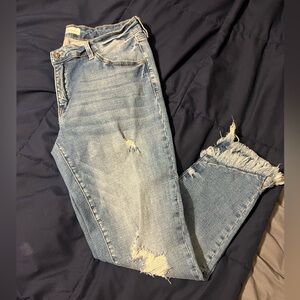 KanCan Frayed Hem Light Blue Jeans